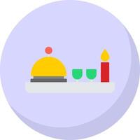 Dinner Flat Bubble Icon vector