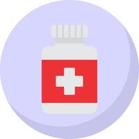 Medicine Bottle Flat Bubble Icon vector