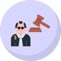 Judge Giving Order Flat Bubble Icon vector