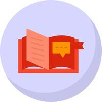 Open Book Flat Bubble Icon vector