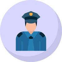 Policeman Flat Bubble Icon vector