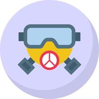 Gas Mask Flat Bubble Icon vector