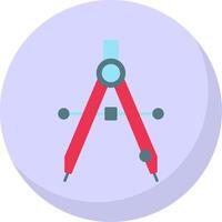 Drawing Compass Flat Bubble Icon vector