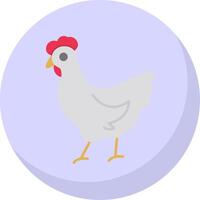 pollo plano burbuja icono vector