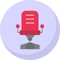 Desk Chair Flat Bubble Icon vector