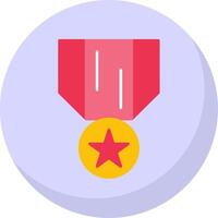 medalla de honor plano burbuja icono vector