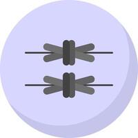 Barbed Wire Flat Bubble Icon vector