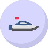 Speed Boat Flat Bubble Icon vector