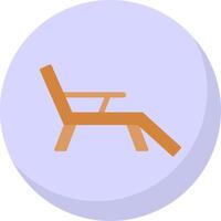 Deck Chair Flat Bubble Icon vector