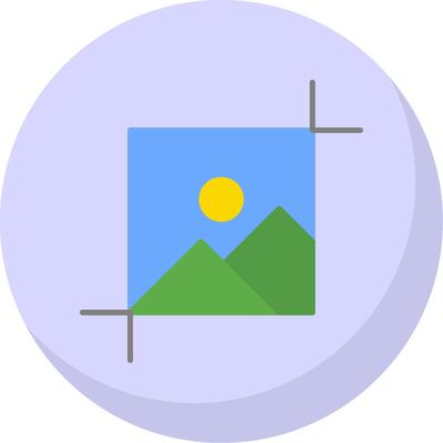 Crop Flat Bubble Icon