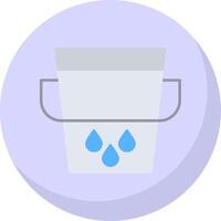 Water Bucket Flat Bubble Icon vector