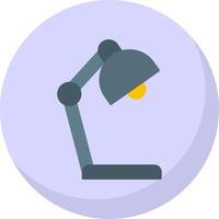 Desk Lamp Flat Bubble Icon vector