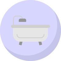Bath Tub Flat Bubble Icon vector