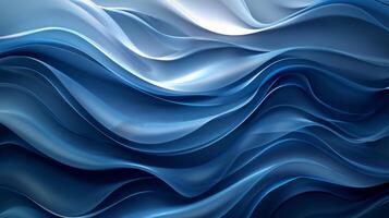 AI generated abstract blue background with smooth lines in it, 3d render photo