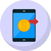 enviar dinero plano burbuja icono vector