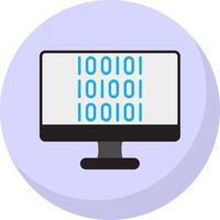 Binary Code Flat Bubble Icon vector