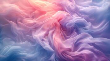 AI generated Ethereal abstract background, soft pastel waves mimicking the gentle flow of water, with a harmonious blend of light pink, lavender, and baby blue, photo