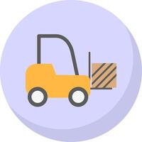 Forklift Flat Bubble Icon vector