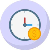 hora es dinero plano burbuja icono vector