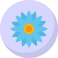 Sunflower Flat Bubble Icon vector