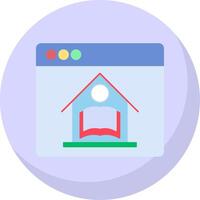 Online Education Flat Bubble Icon vector