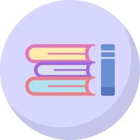 Book Stack Flat Bubble Icon vector