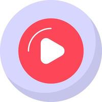 Play Button Flat Bubble Icon vector