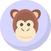 Monkey Flat Bubble Icon vector