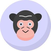 Gorilla Flat Bubble Icon vector