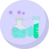 Chemical Reaction Flat Bubble Icon vector