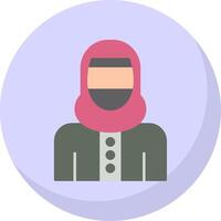 Woman with Niqab Flat Bubble Icon vector