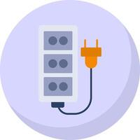 Extension Cord Flat Bubble Icon vector