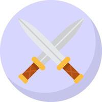 Two Swords Flat Bubble Icon vector