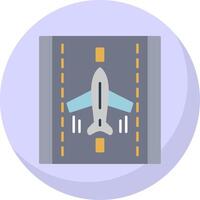 Landing Airplane Flat Bubble Icon vector