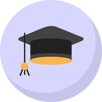 Mortarboard Flat Bubble Icon vector