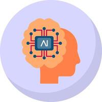 Artificial Intelligence Flat Bubble Icon vector