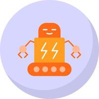 Robot Flat Bubble Icon vector