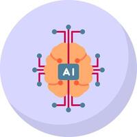 artificial inteligencia plano burbuja icono vector
