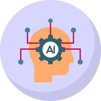 Artificial Intelligence Flat Bubble Icon vector