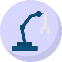 Robotic Arm Flat Bubble Icon vector