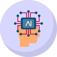 Artificial Intelligence Flat Bubble Icon vector