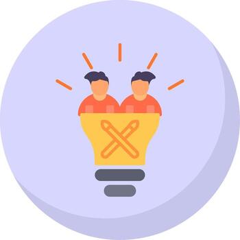 Teamwork Flat Bubble Icon vector