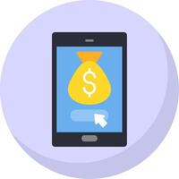 Online Payment Flat Bubble Icon vector