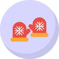 Winter Gloves Flat Bubble Icon vector