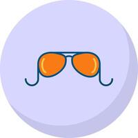 Old Glasses Flat Bubble Icon vector