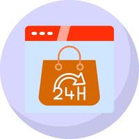 24 Hours Flat Bubble Icon vector