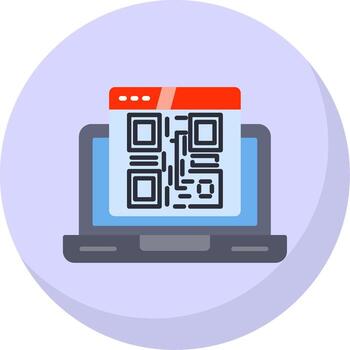 qr código plano burbuja icono vector