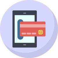 Online Payment Flat Bubble Icon vector