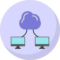 Cloud Computing Flat Bubble Icon vector