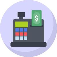 Cash Register Flat Bubble Icon vector